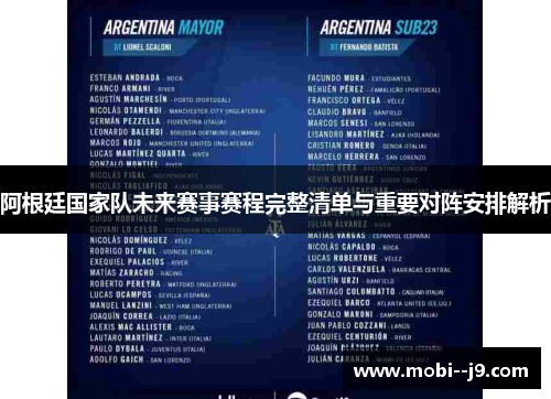 阿根廷国家队未来赛事赛程完整清单与重要对阵安排解析